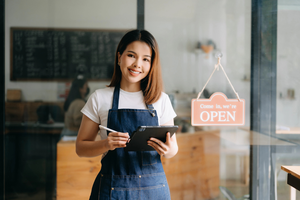 Small business owner with an iPad.